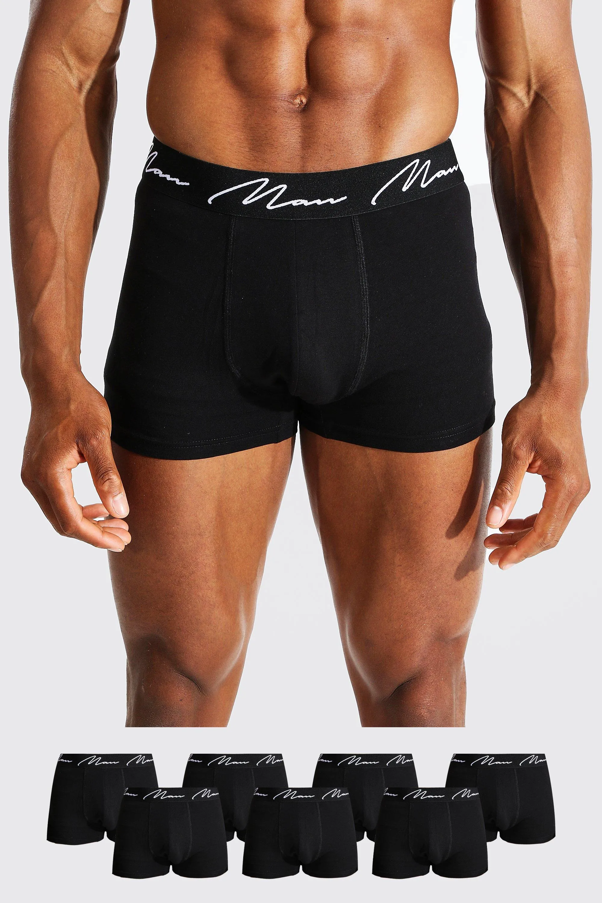 7 Pack Man Signature Classic Trunks | boohooMAN UK