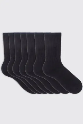 7 Pack Plain Sport Socks | boohooMAN UK