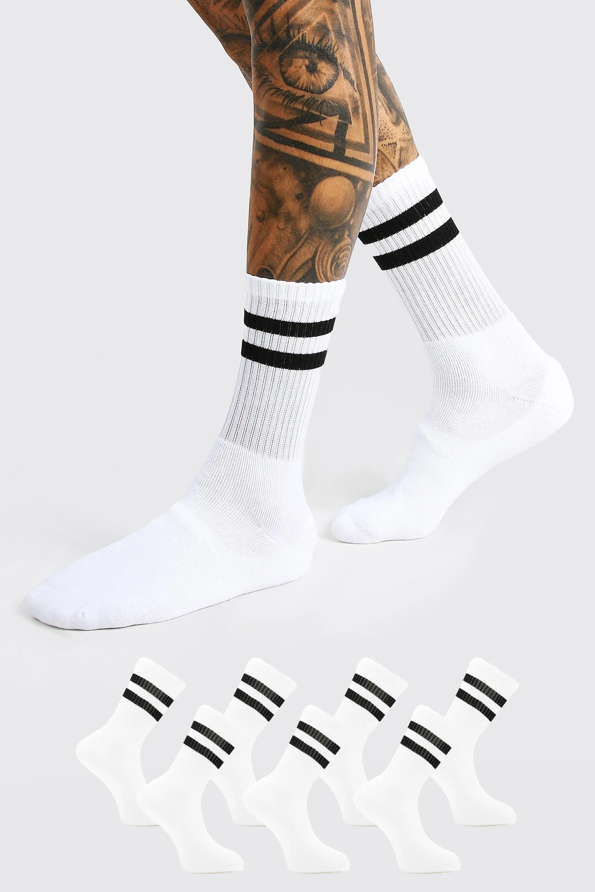 7 Pack With 2 Stripe Sports Socks | boohooMAN UK