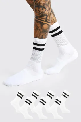 7 Pack With 2 Stripe Sports Socks | boohooMAN UK