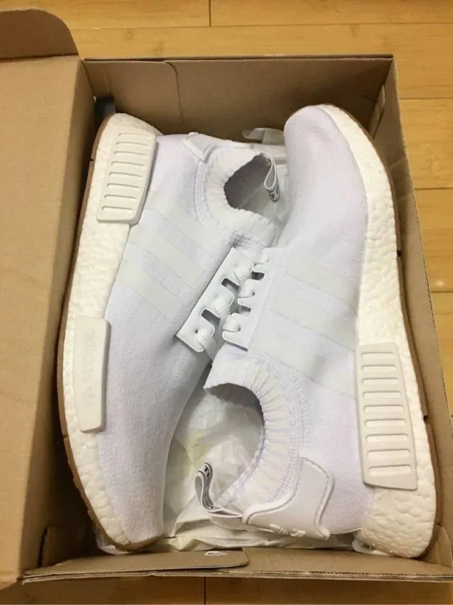 Adidas NMD R_1 Primeknit PK White Gum Pack Men Size8&9US