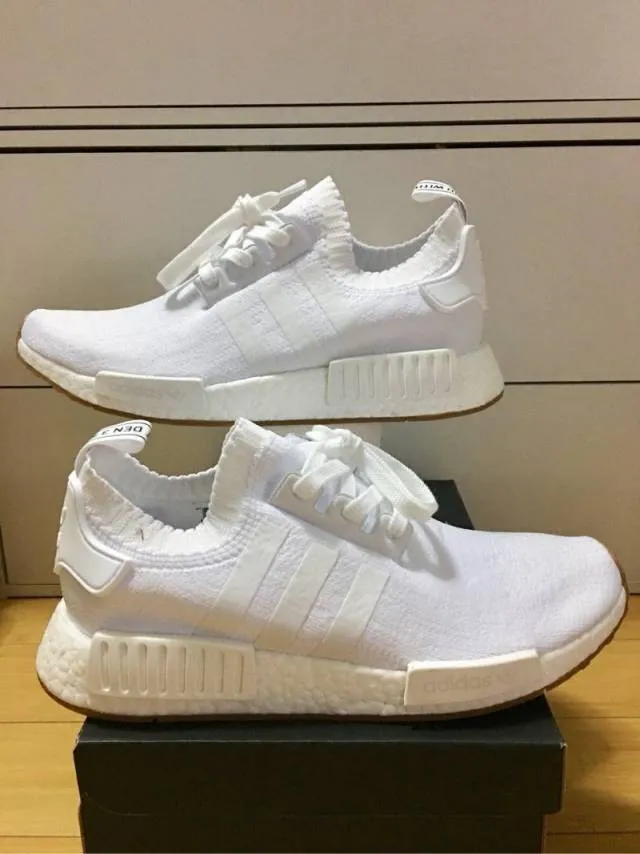 Adidas NMD R_1 Primeknit PK White Gum Pack Men Size8&9US