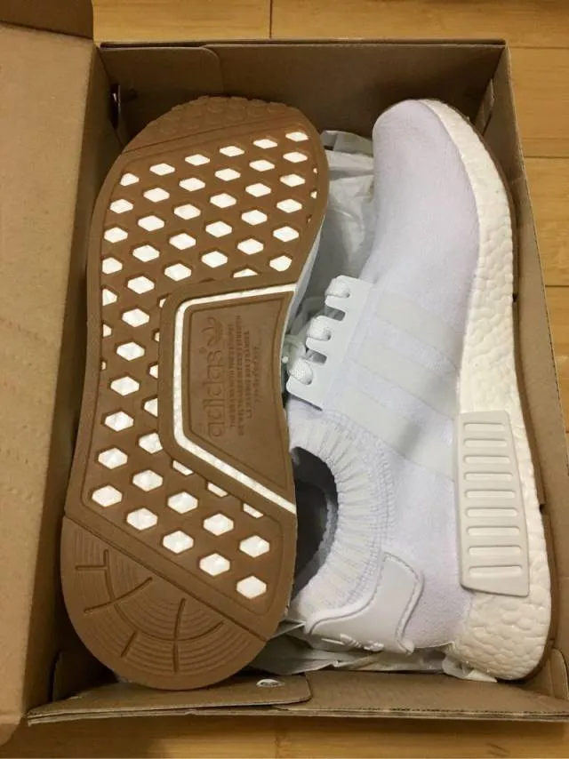 Adidas NMD R_1 Primeknit PK White Gum Pack Men Size8&9US