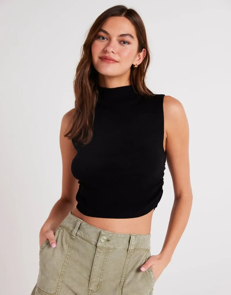 Bella Dahl Mock Neck Sweater Top - Black