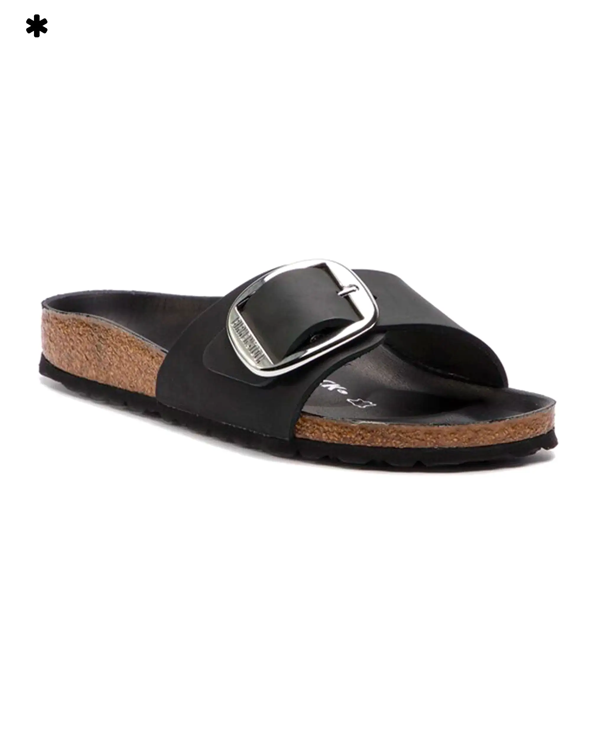 Birkenstock Madrid Big Buckle Black Oiled Leather Calzata Stretta