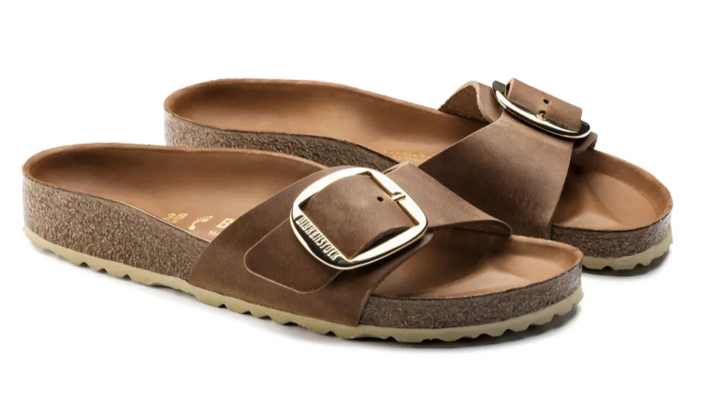 Birkenstock Womens Madrid Big Buckle- Oiled Cognac