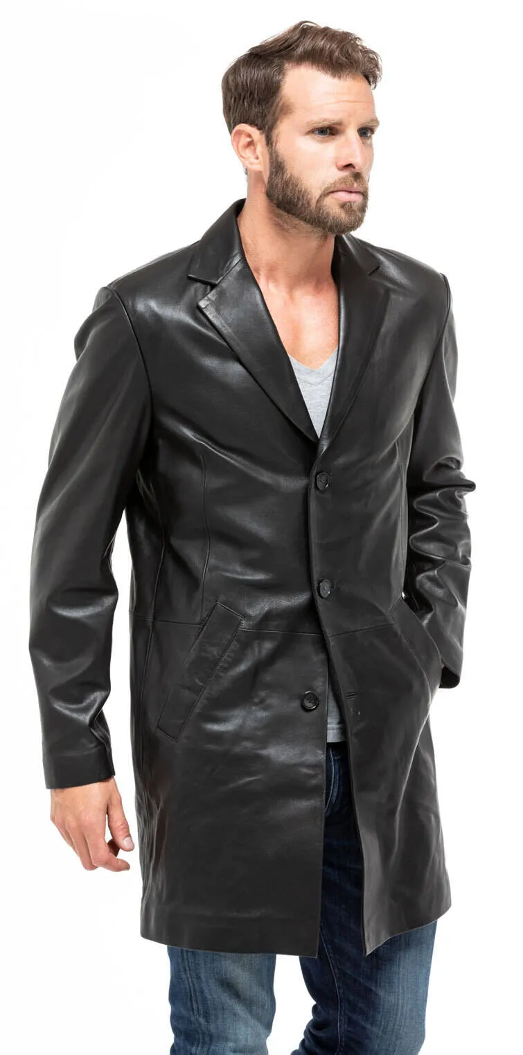 Black leather coat 2160