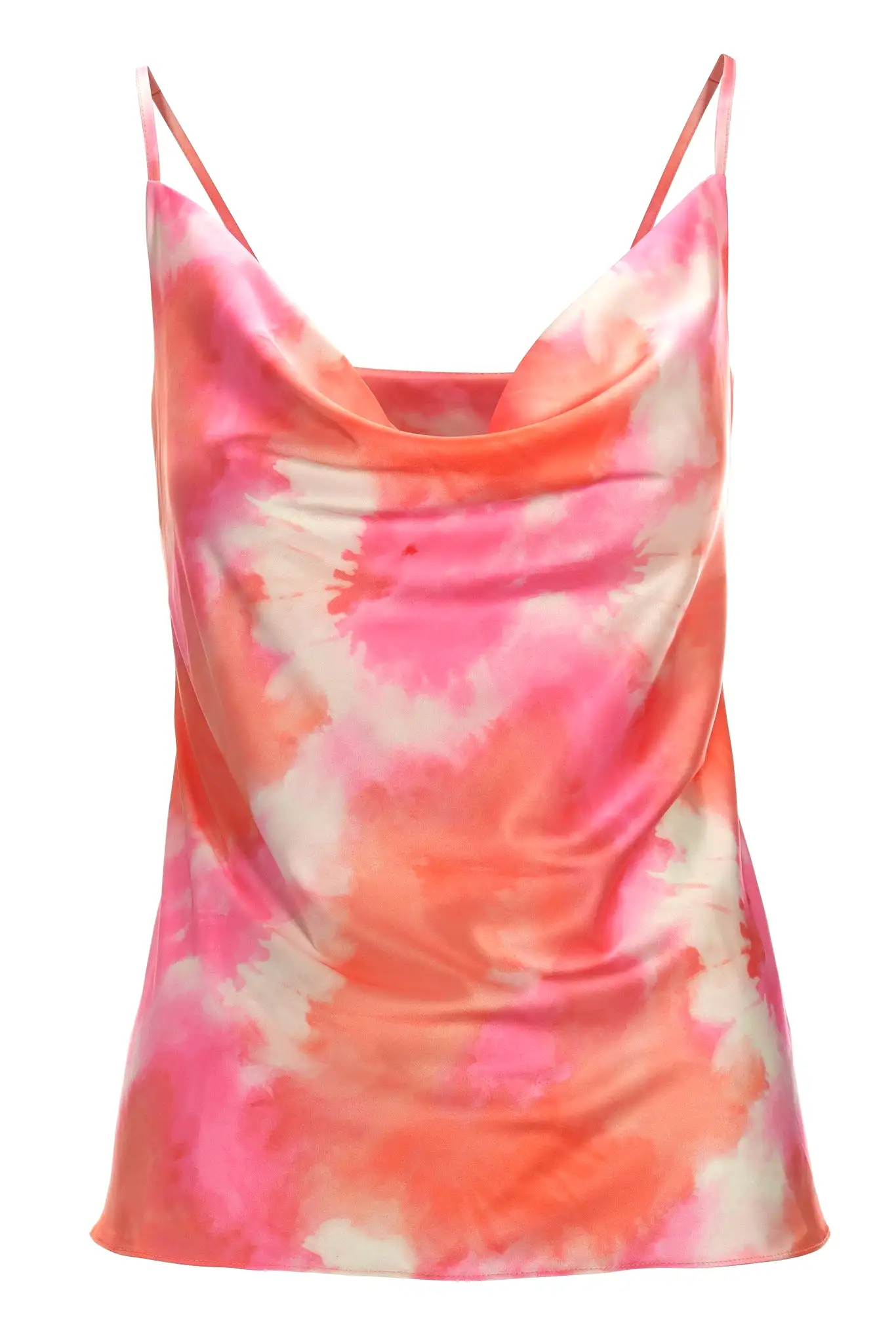 Blossom Ombre Cowl Neck Charmeuse Cami Pink Multi