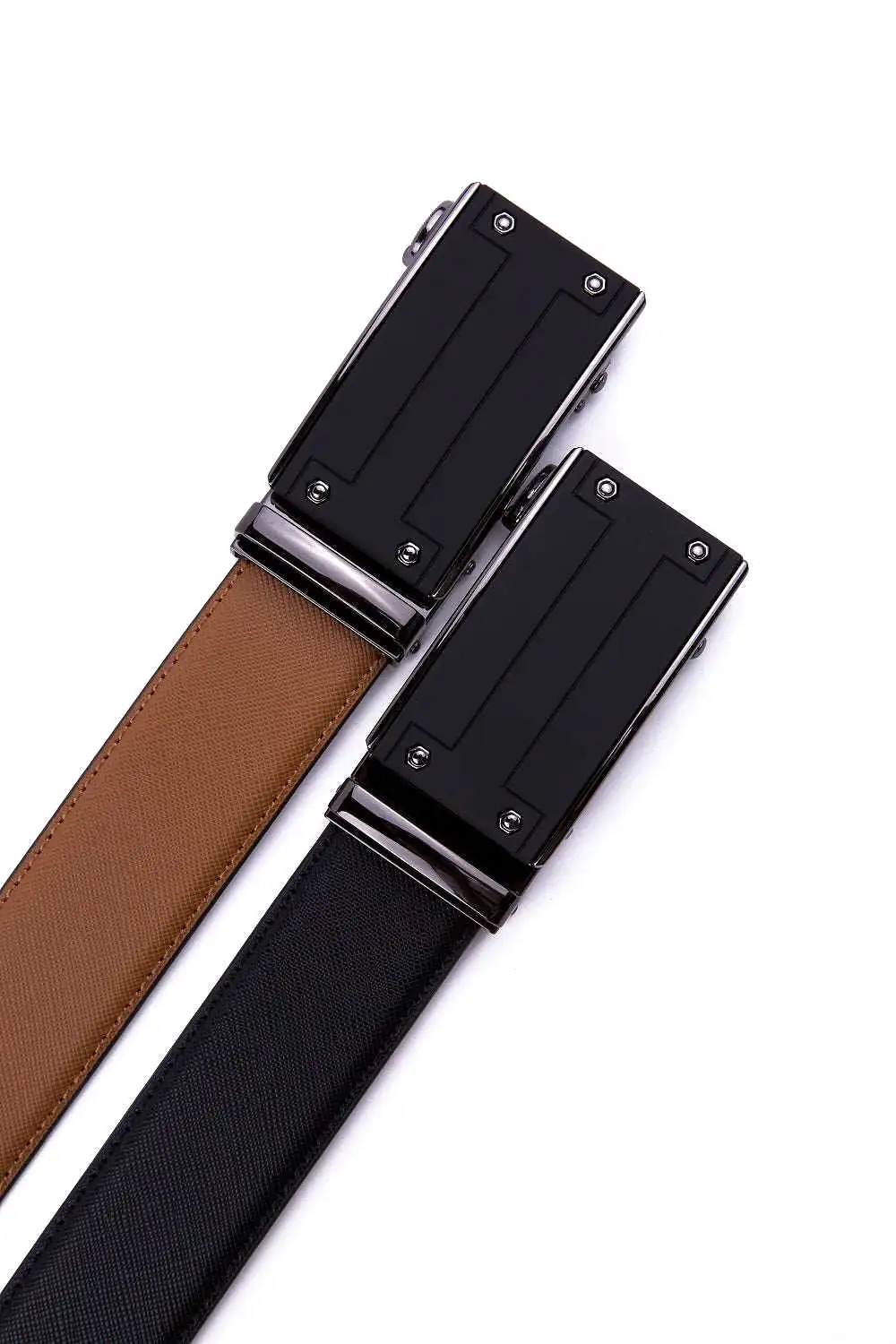 Braveman Men's Automatic Ratchet Buckle Leather Dress Belt