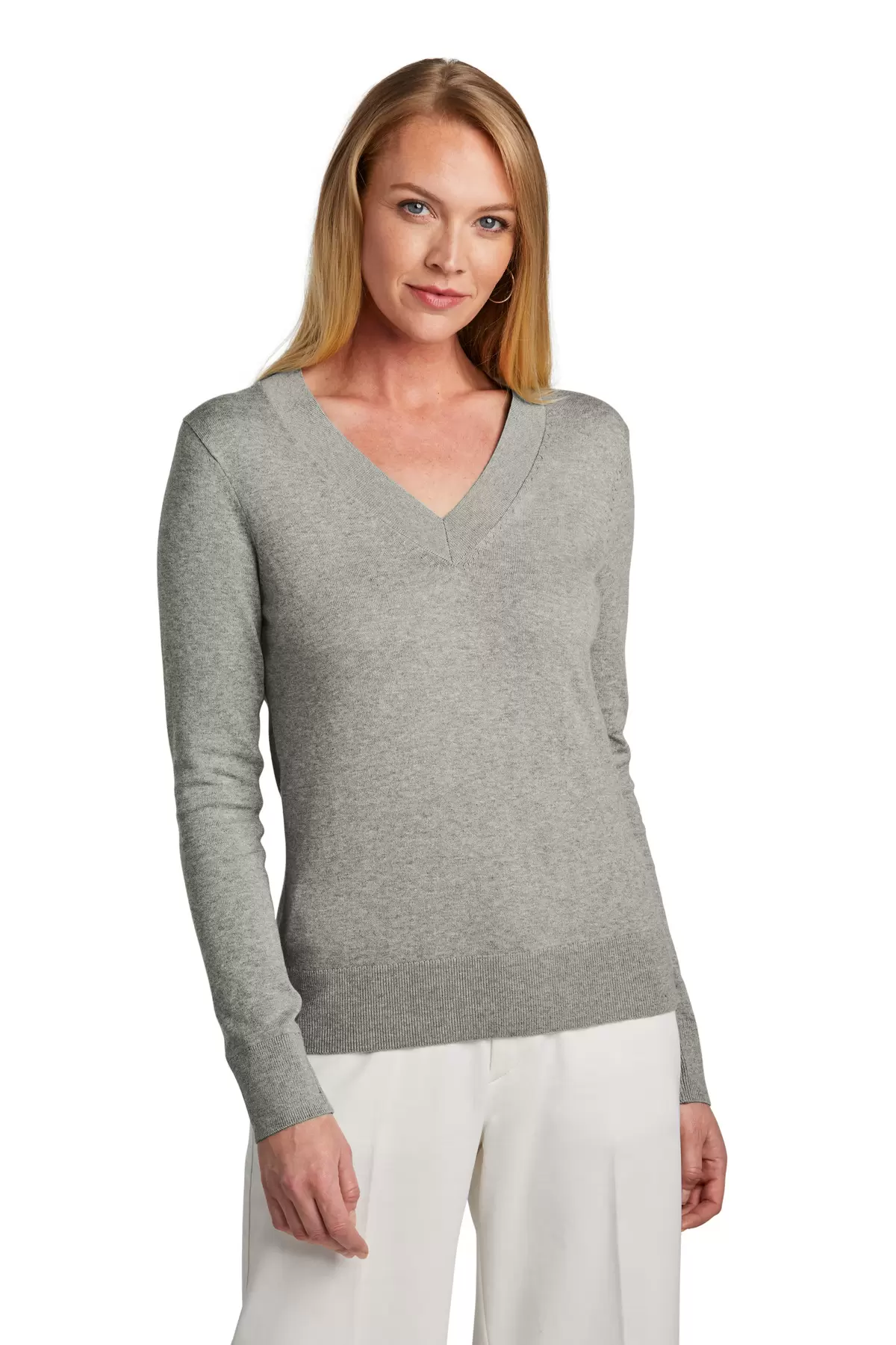 Brooks Brothers BB18401  Women's Cotton Stretch V-Neck Sweater SKU: BB18401