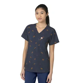 Carhartt Women's Print Tuck-In Scrub Top - Bridle Path