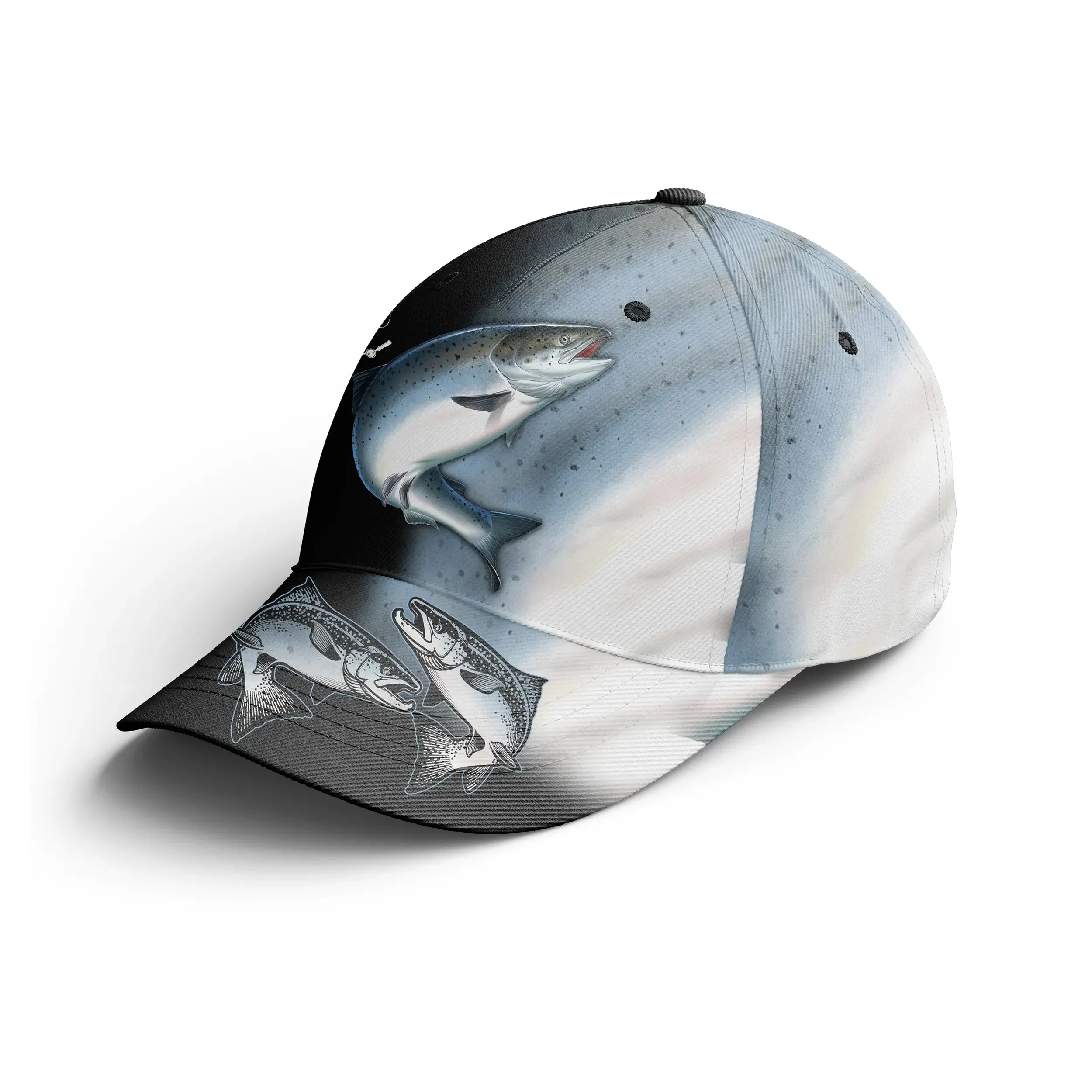 Chiptshirts - Casquette Pour Pêcheur, Pêche du Saumon, Cadeau Idéal pour Fans de Pêche, Motifs Peau du Saumon - CTS26052211