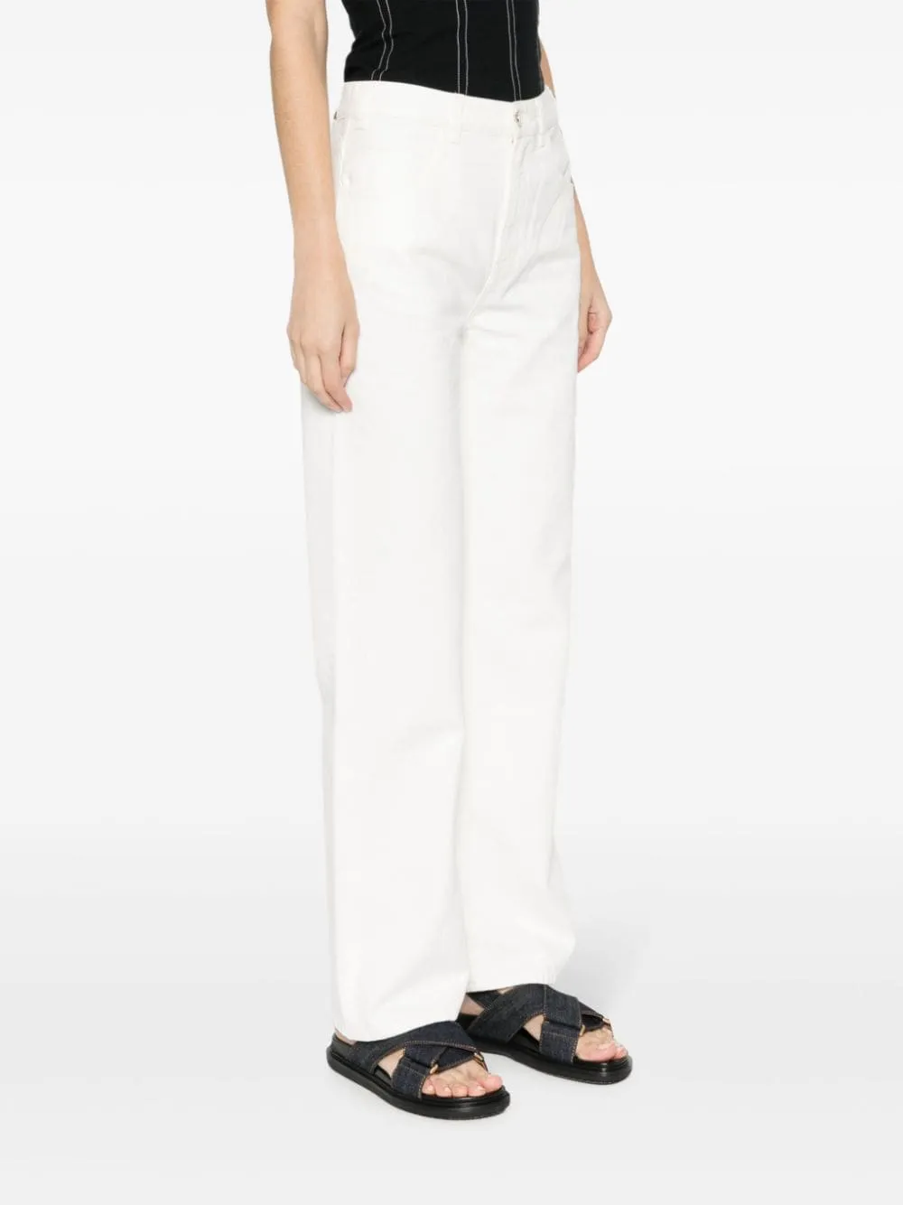 CHLO Fashionable High-Waisted White Pants for Women