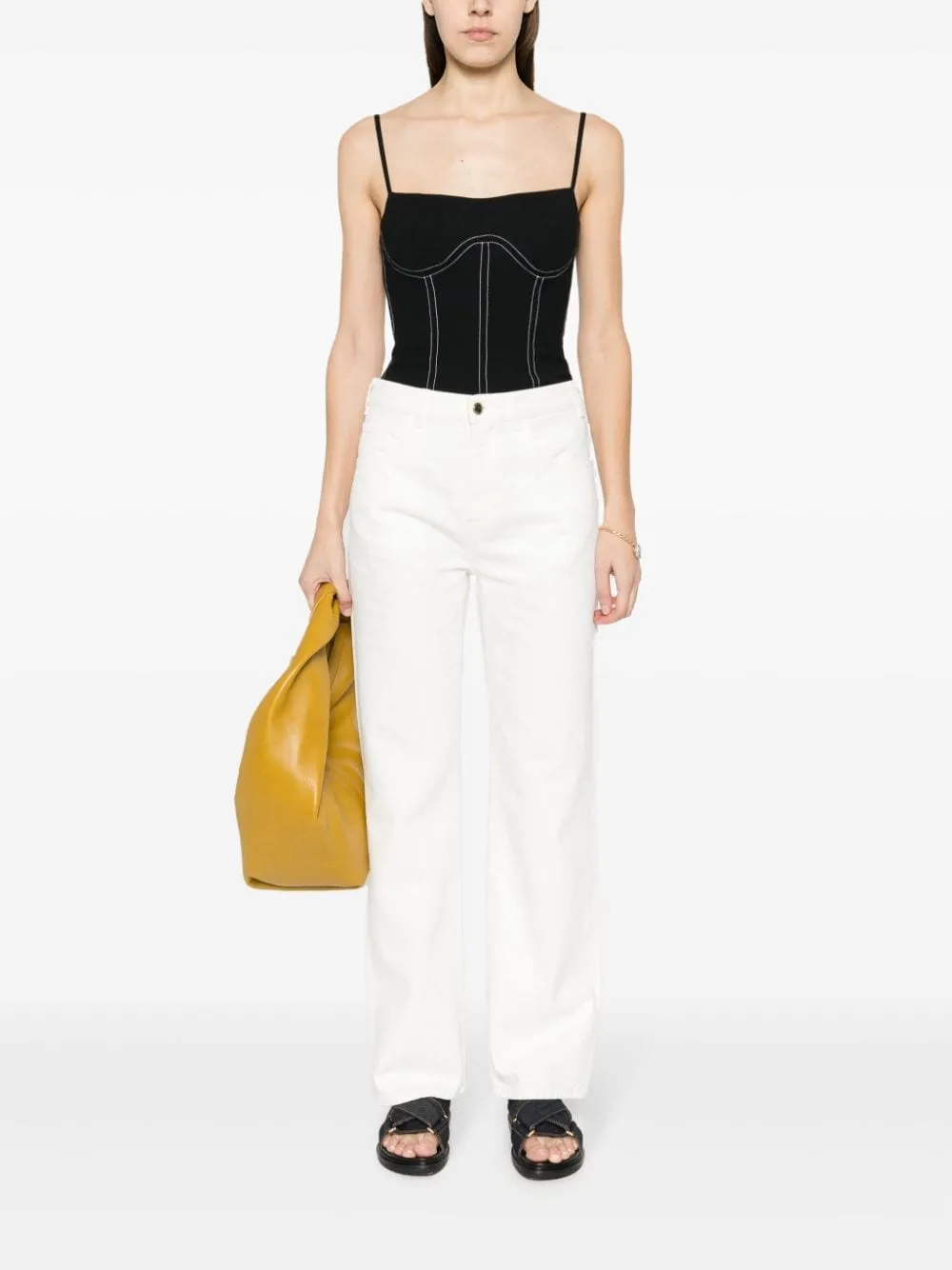 CHLO Fashionable High-Waisted White Pants for Women