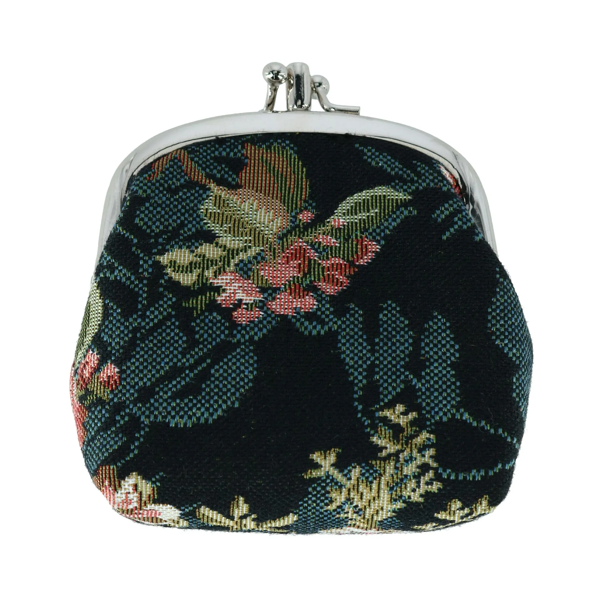 CTM Women's Floral Print Tapestry Glasses Case and Coin Purse Set