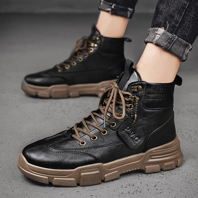 Fashionable Men High Top Tooling Boots