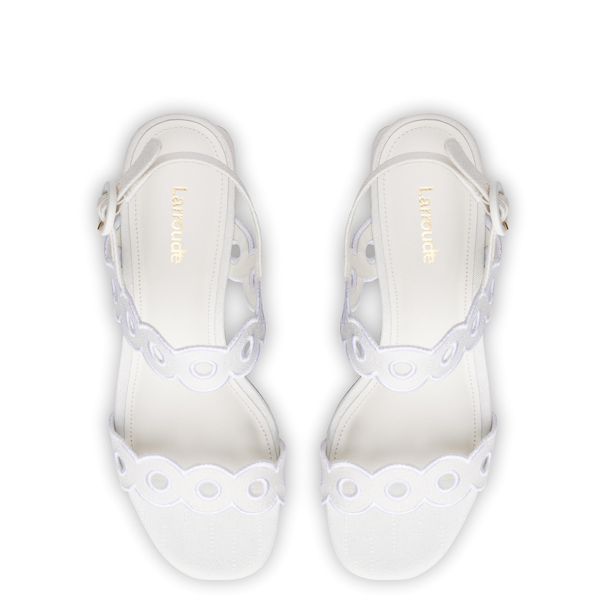 Florence Broderie Sandal In White Raffia