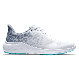 FootJoy Flex Women's Golf Shoes White/Gray Leopard Print 95767