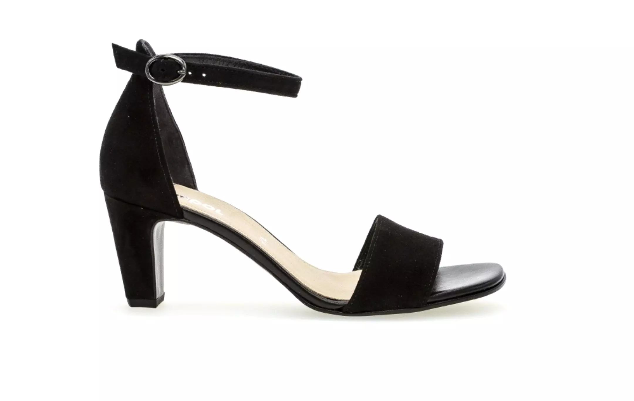 Gabor Black Suede Barely There Sandal