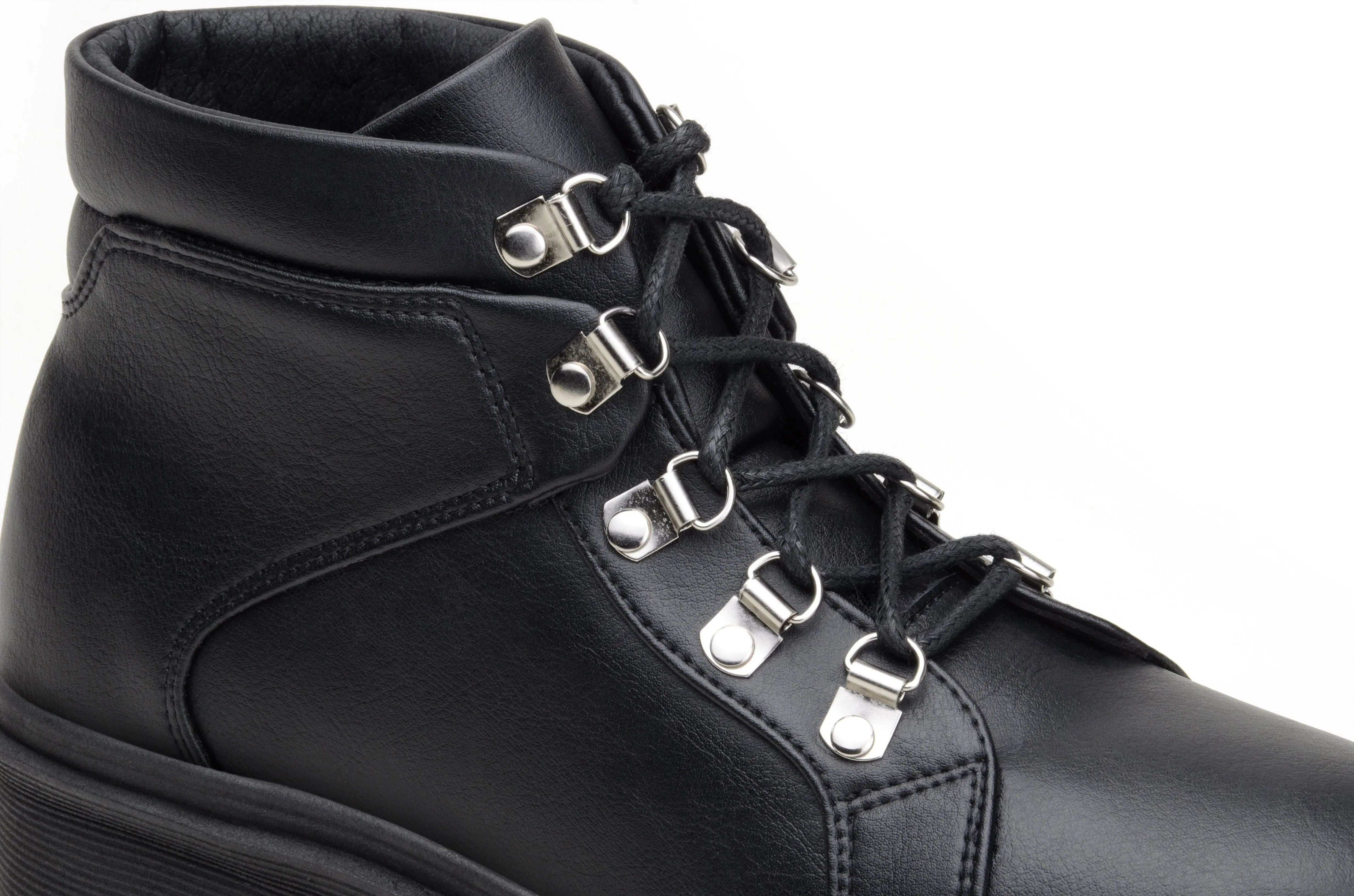 'Gen' vegan leather lace-up boot by Zette Shoes - black