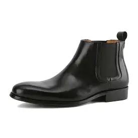 Gino Vitale Men's Handcrafted Genuine Leather Pull-On Chelsea Gore Dress Boot