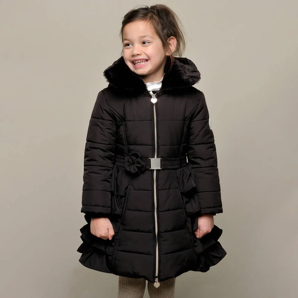 Girls Black Puffer Coat