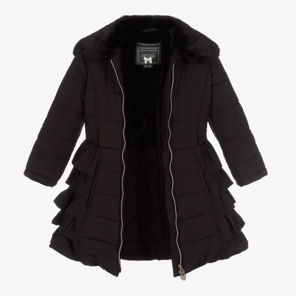 Girls Black Puffer Coat