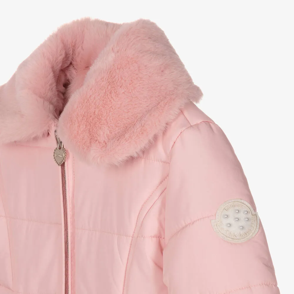 Girls Pink Puffer Coat