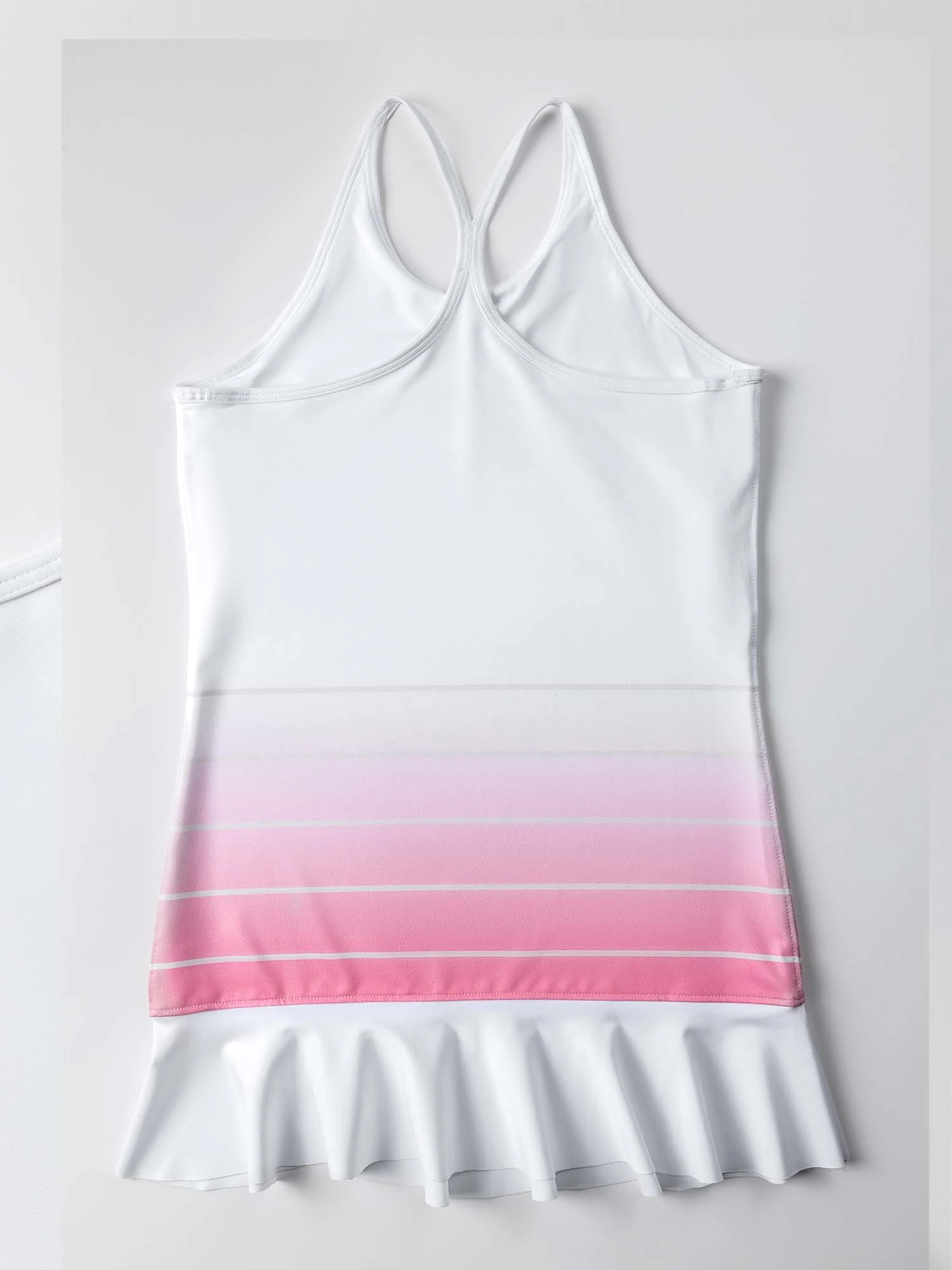 Girls Strappy Tennis Flounce Dress - Plumeria Ombre