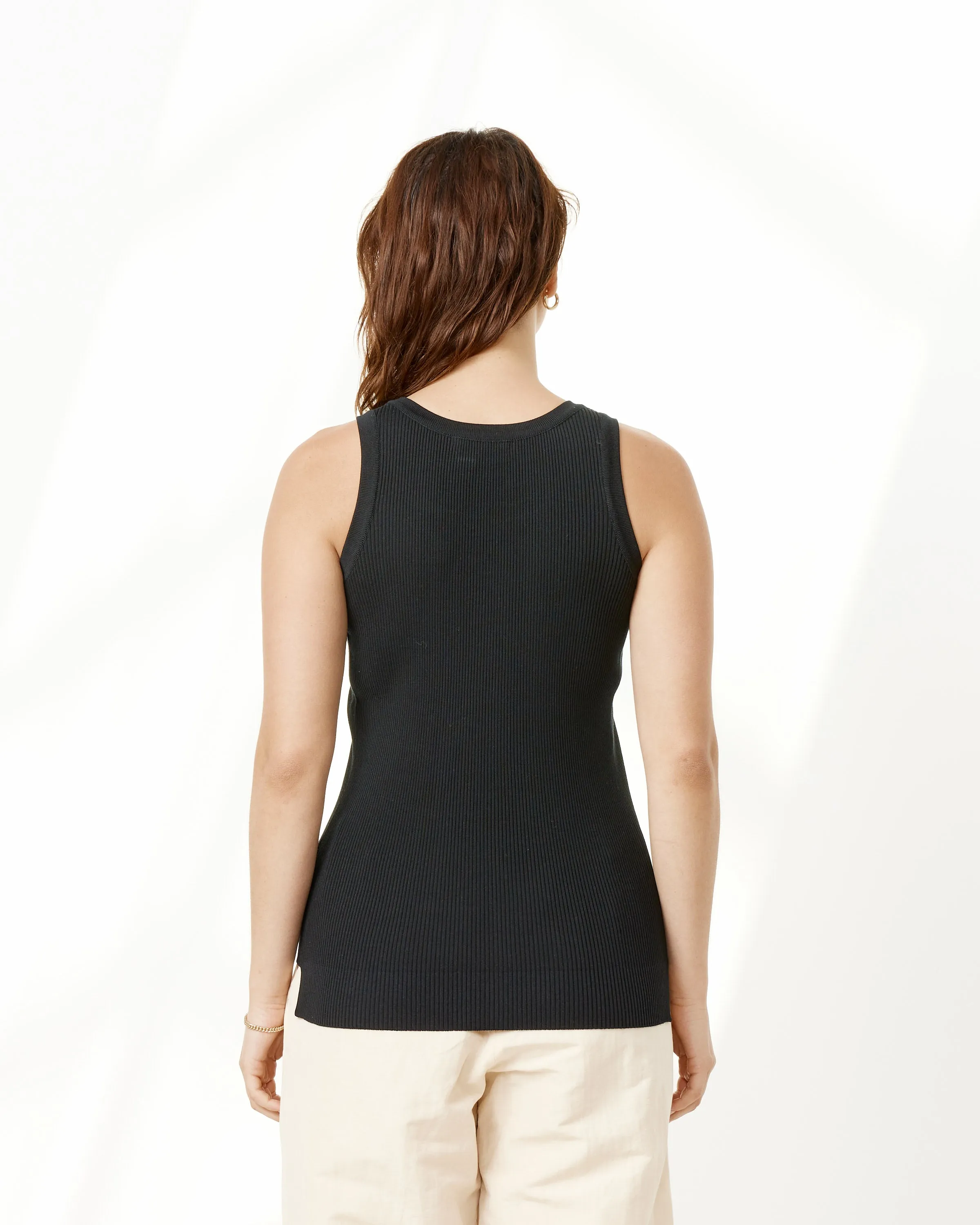 Giza High Gauge Rib Tank in Black