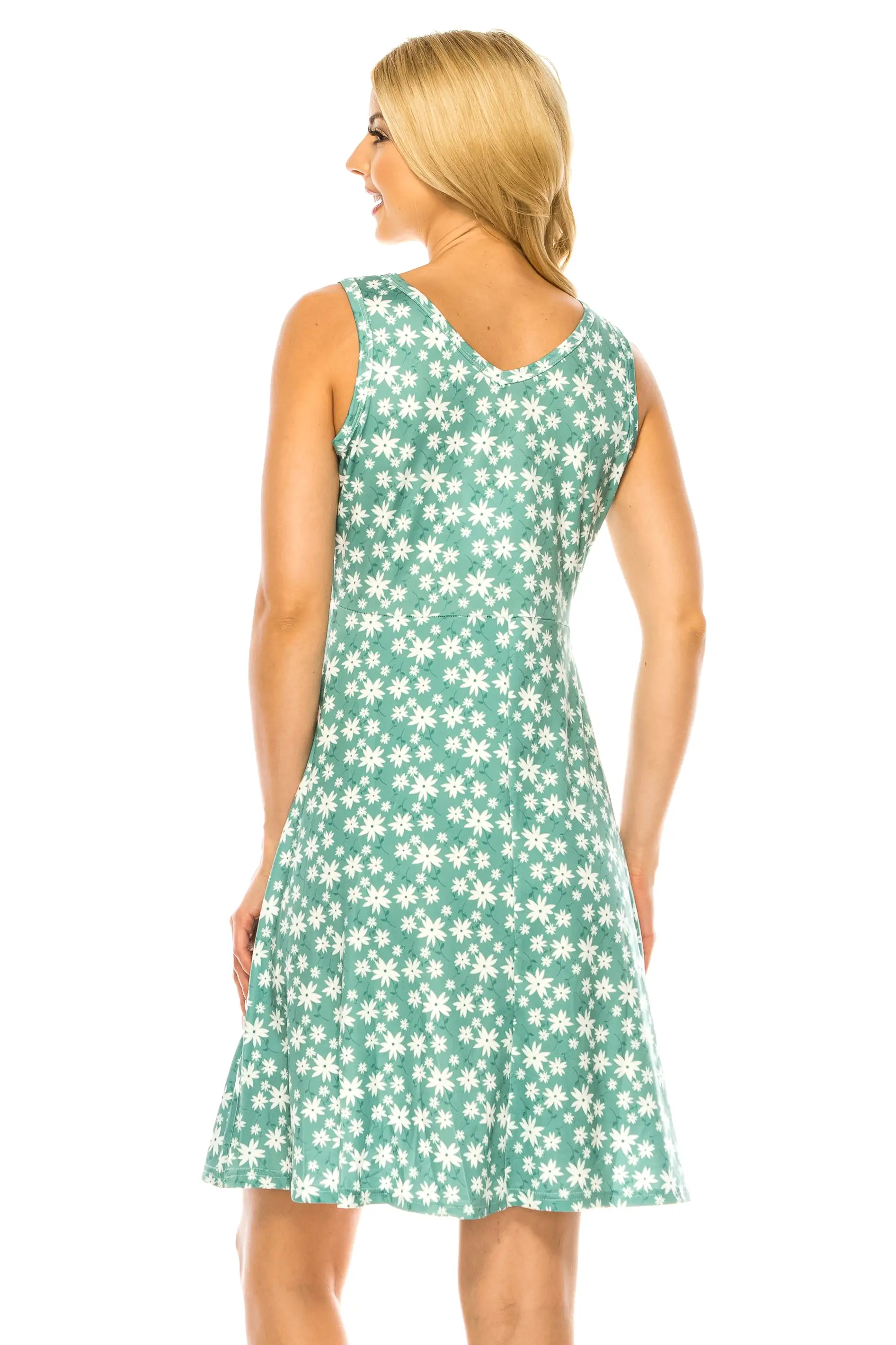 Haute Edition Women's Printed Floral Sleeveless Skater Dress