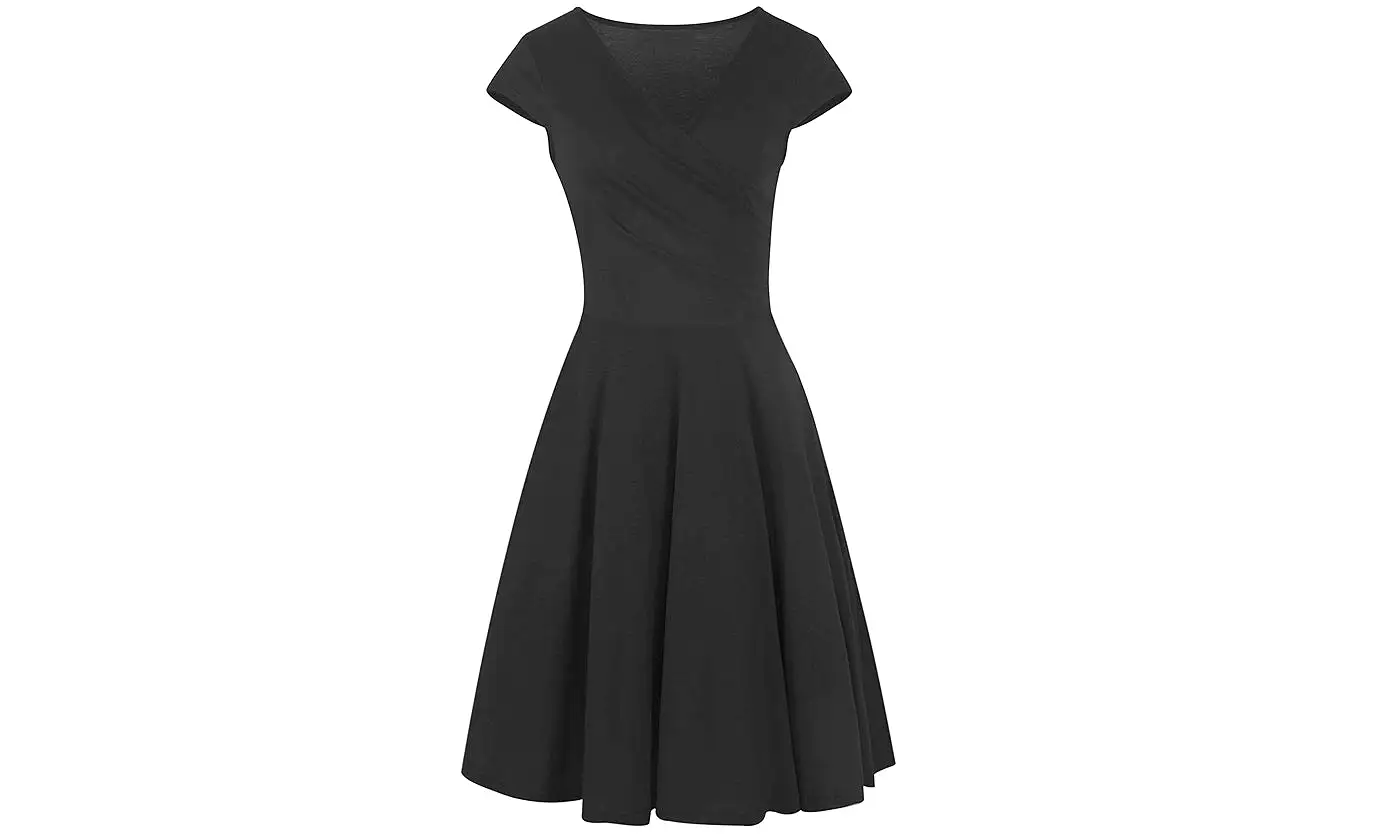 Haute Edition Women's Solid V-Neck Skater Dress