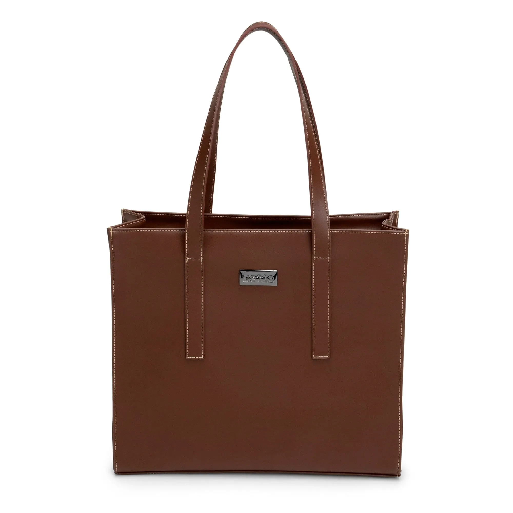 'Henrietta' classic tote bag by Zette -  cognac