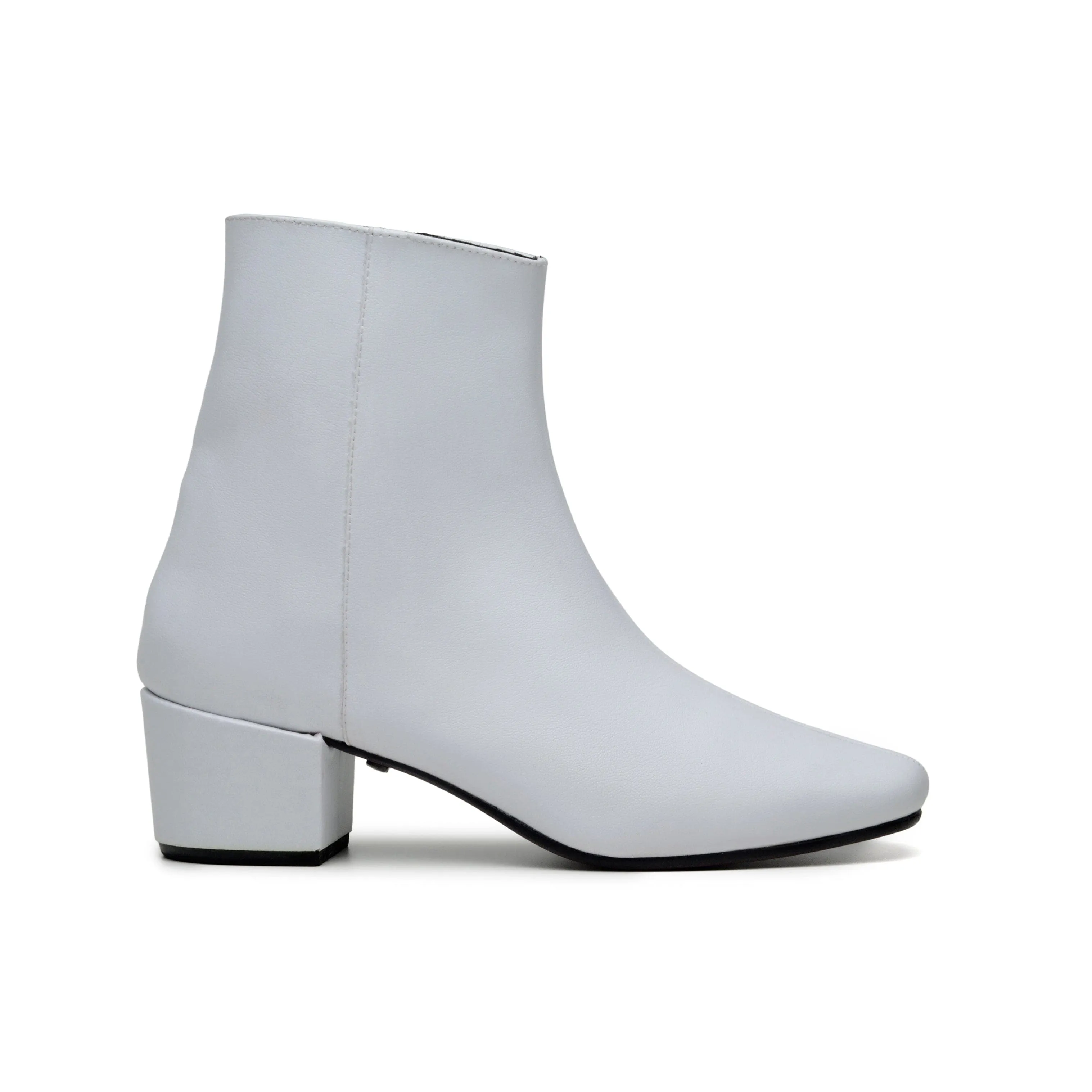 'Jacqui' corn-leather  ankle boot by Zette Shoes - white