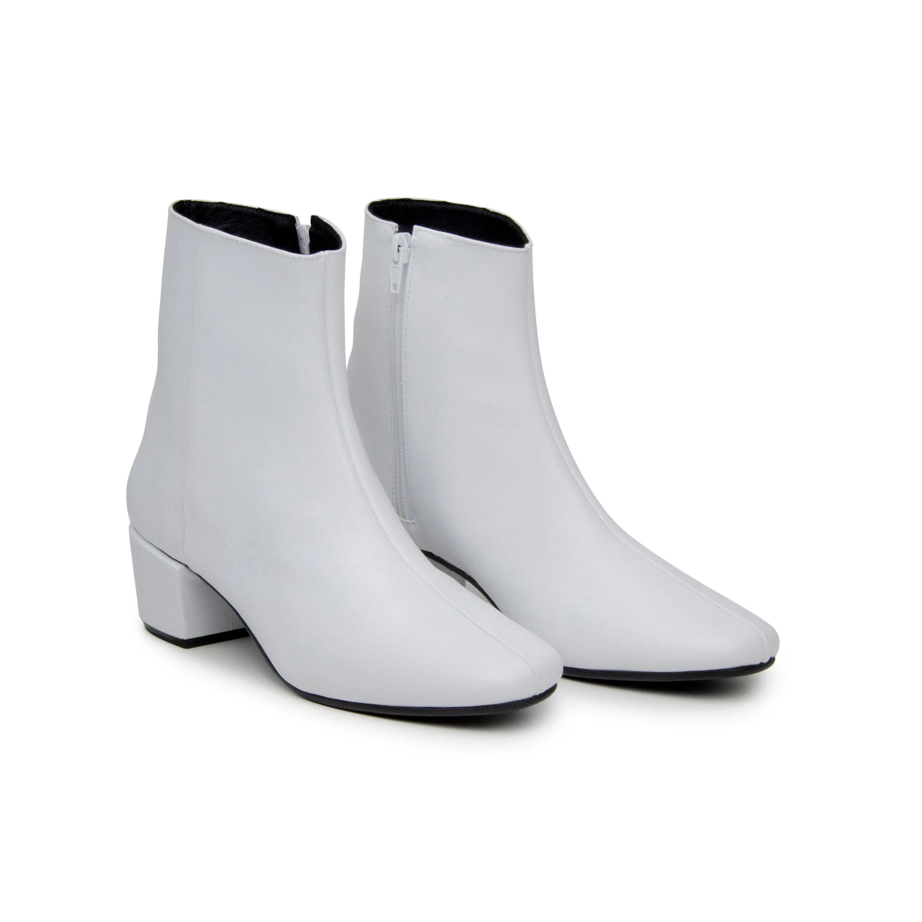 'Jacqui' corn-leather  ankle boot by Zette Shoes - white