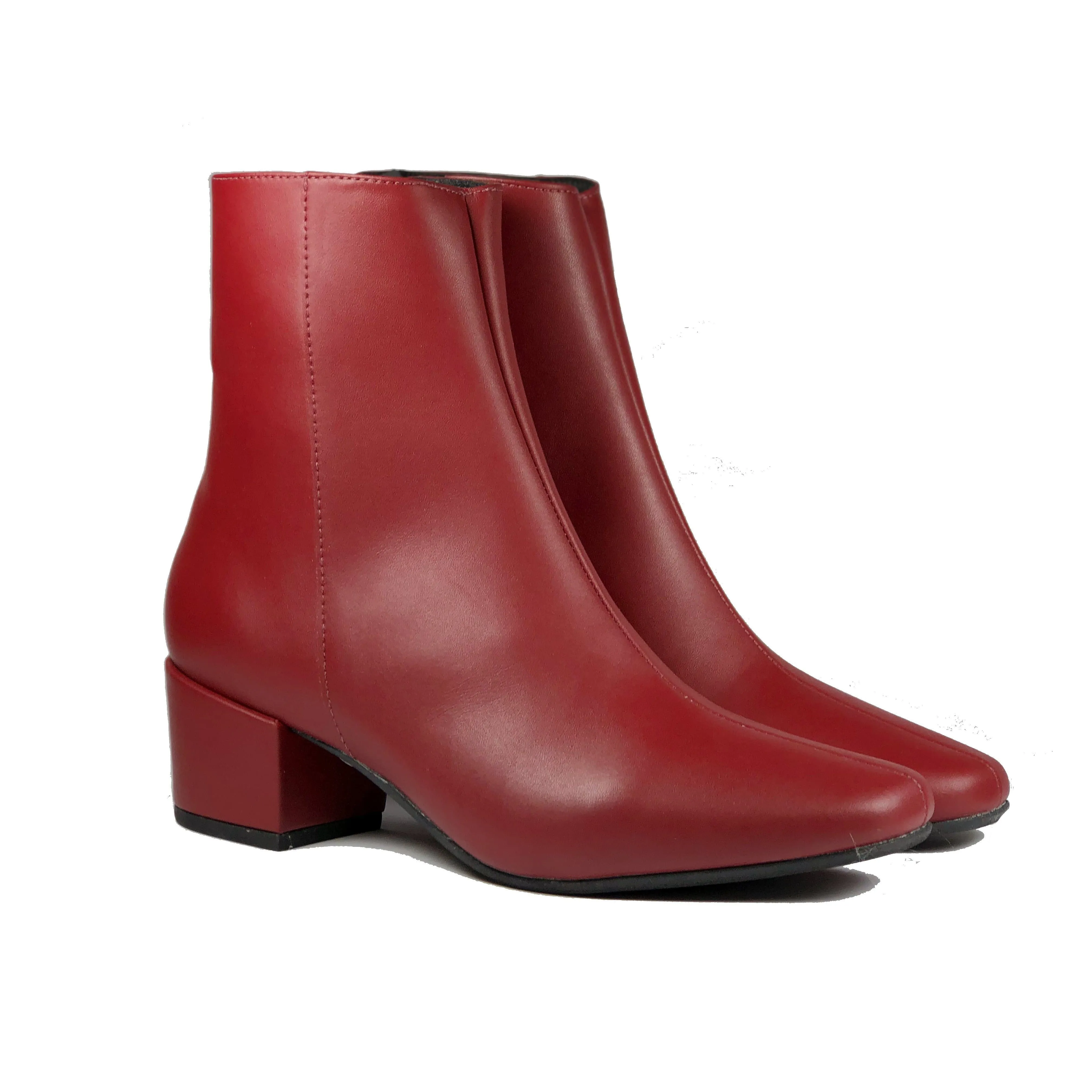 'Jacqui' vegan-leather ankle boot by Zette Shoes - burgundy