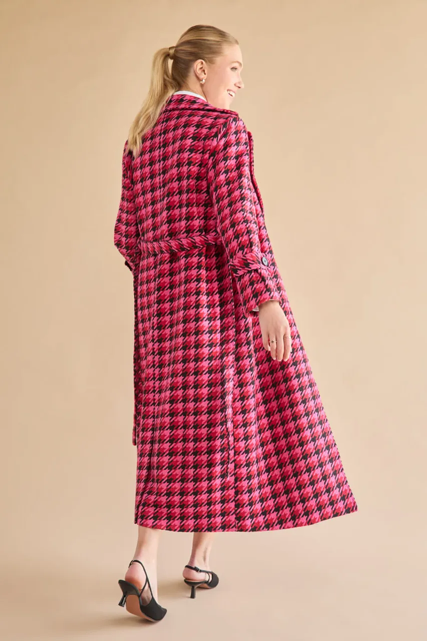 Katrina Houndstooth Tweed Coat