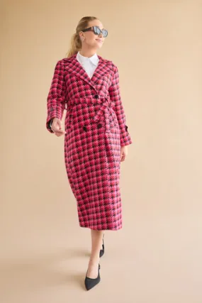 Katrina Houndstooth Tweed Coat