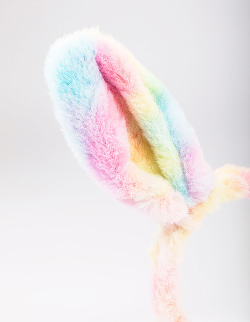 Kids Fabric Fluffy Rainbow Bunny Ear Headband