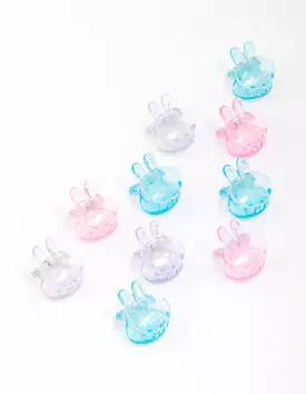 Kids Pastel Bunny Mini Hair Claw Clip 10-Pack