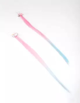 Kids Pink & Blue Bunny Hair Extension Clip