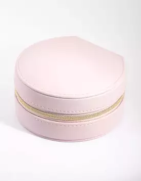 Lilac Faux Leather Mirror Travel Jewellery Box