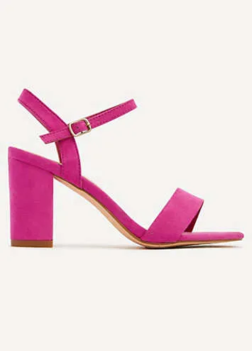 Linzi Skyline Pink Barely There Block Heeled Sandals | Grattan