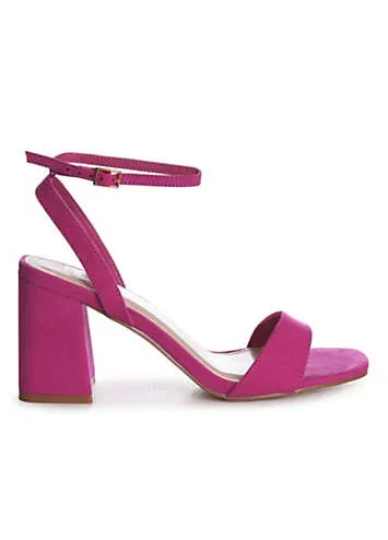 Linzi Tara Fuchsia Barely There Block Heeled Sandals | Grattan