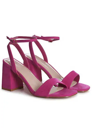 Linzi Tara Fuchsia Barely There Block Heeled Sandals | Grattan