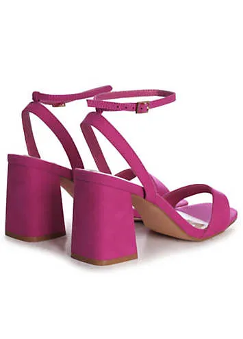 Linzi Tara Fuchsia Barely There Block Heeled Sandals | Grattan