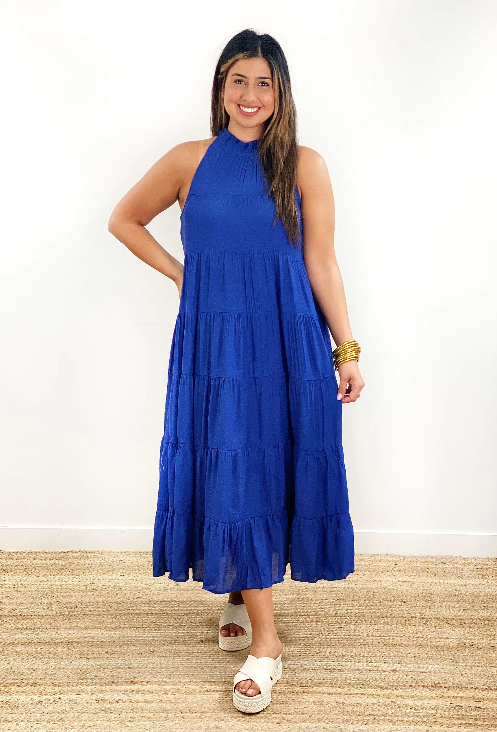 Lisbeth Navy Tiered Maxi Dress