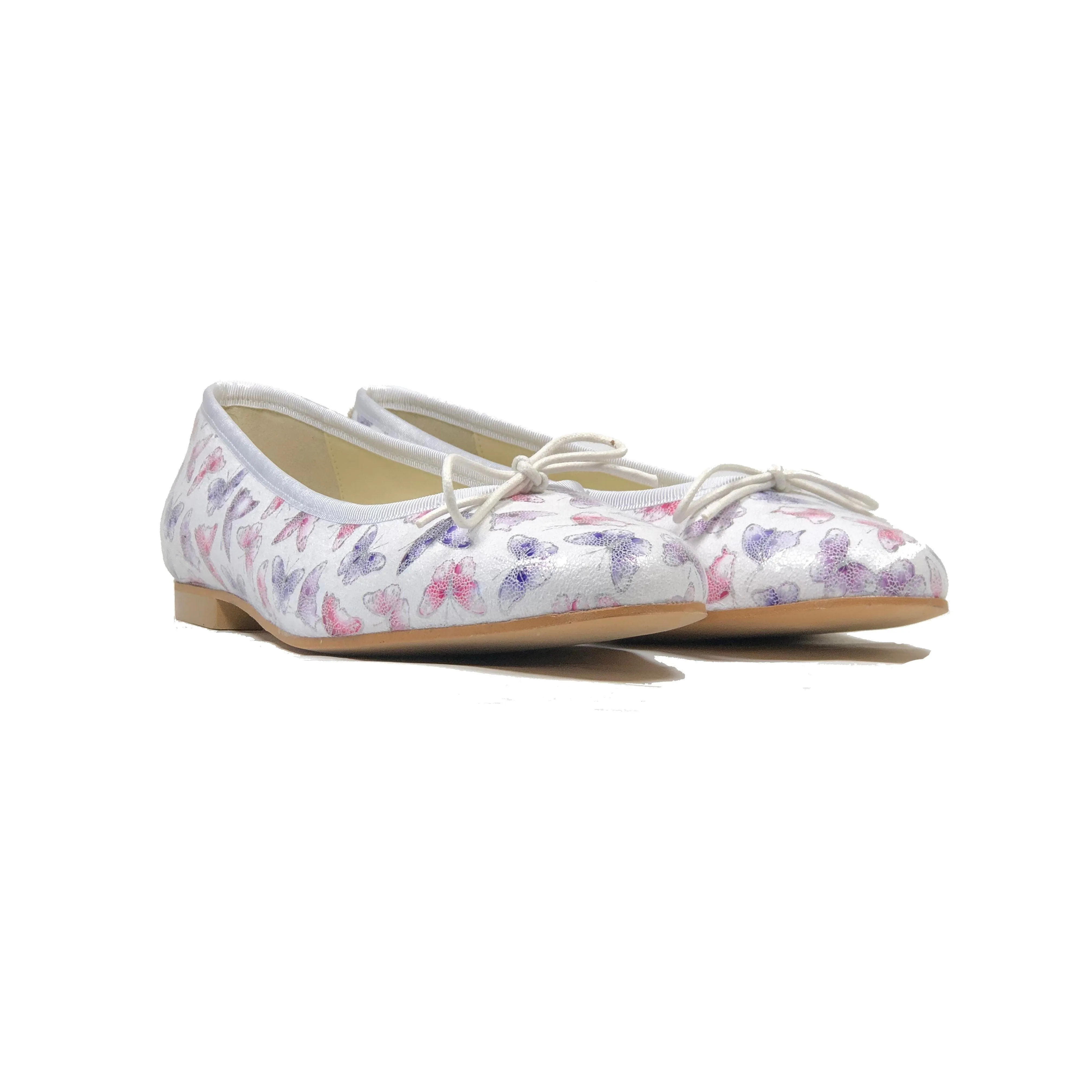 'Madi' vegan textile ballet flat by Zette Shoes - white