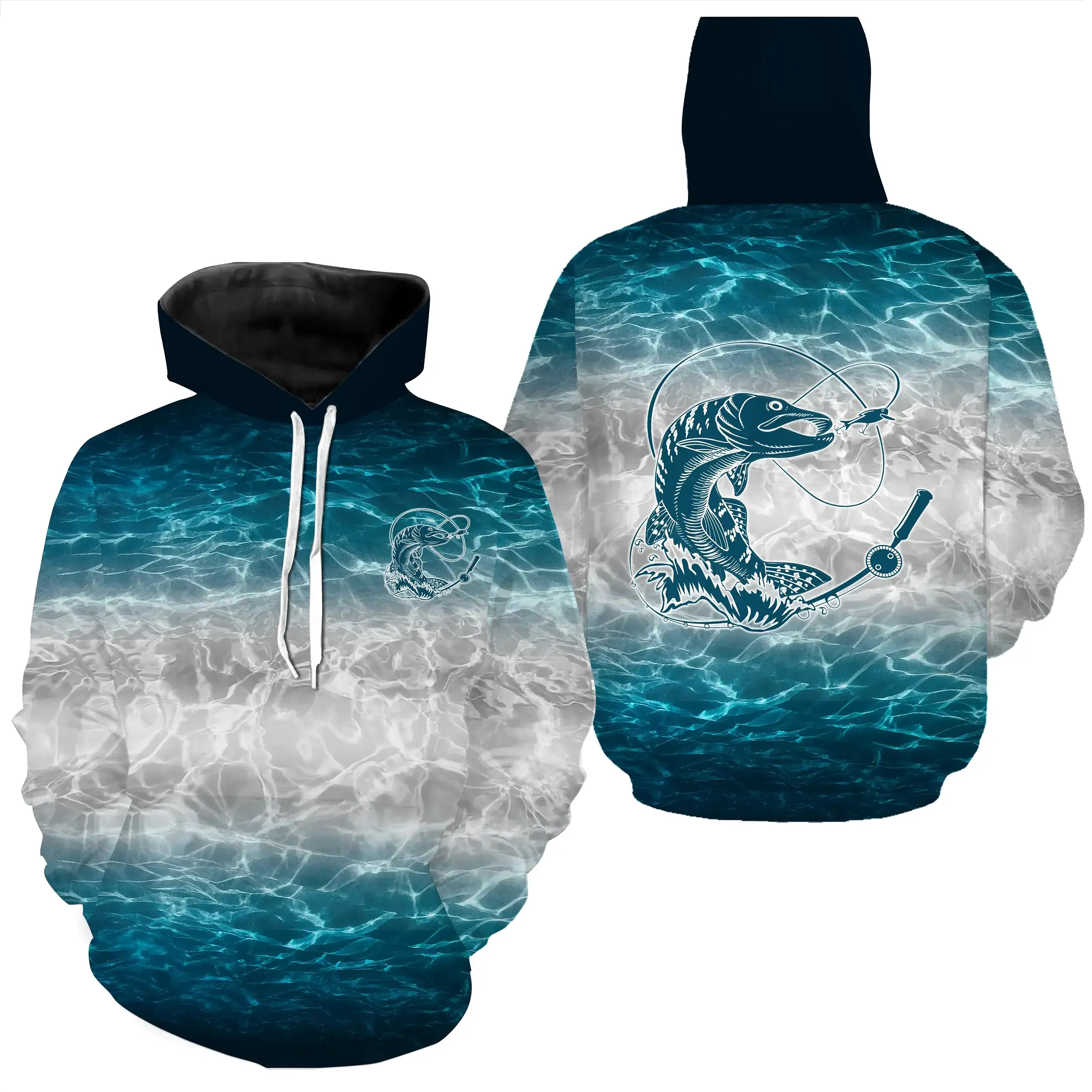 Maillot Anti UV Pêcheur - Immersion Aquatique avec Brochet, té comme Hiver - CT20052225