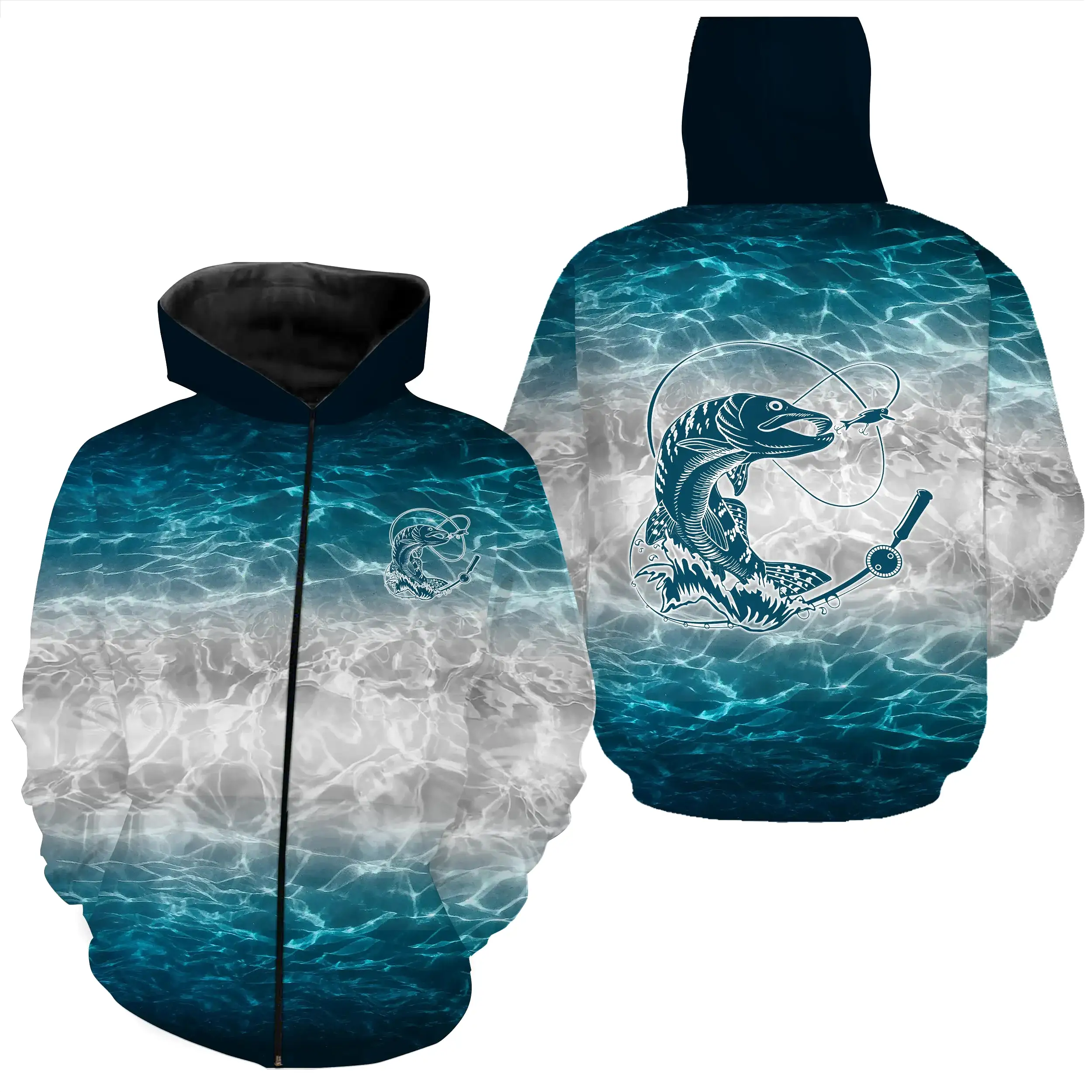 Maillot Anti UV Pêcheur - Immersion Aquatique avec Brochet, té comme Hiver - CT20052225